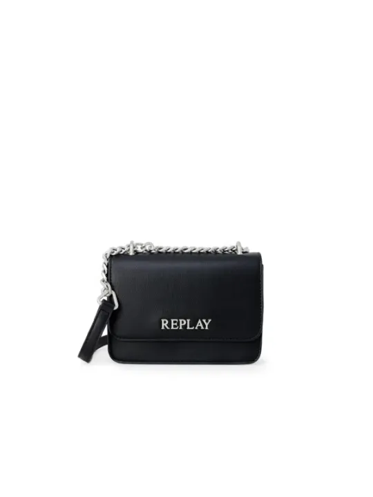 "Replay Einzelstücke & Seltenheiten im Sale | Replay Damen Umhängetasche Herbst/Winter Schwarz – Elegante Einfarbige Tasche mit Clipverschluss, 14x20x7 cm | Modell: FW3001 online kaufen"|Planet-Deluxe