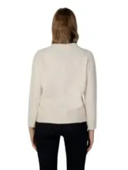 Beiger Baumwollpullover mit Dreiviertelärmeln