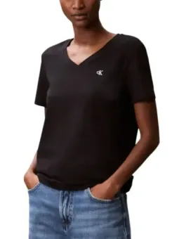 "Calvin Klein Damen V-Ausschnitt Shirt Schwarz - Herbst"