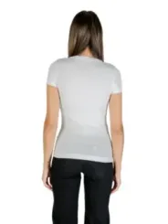 "Guess T-Shirts im Sale | Guess Damen T-Shirt Herbst/Winter Weiß mit Strass  online kaufen"|Planet-Deluxe