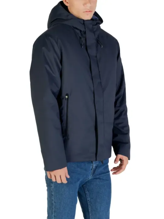 "Ea7 Jacken im Sale | Ea7 Herrenjacke Blau Herbst Winter mit Kapuze und Taschen online kaufen"|Planet-Deluxe