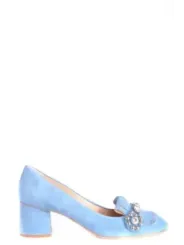 "Ninalilou High Heels im Sale | Ninalilou PlateauPumps Azurblau mit Strass und Wildleder online kaufen"|Planet-Deluxe