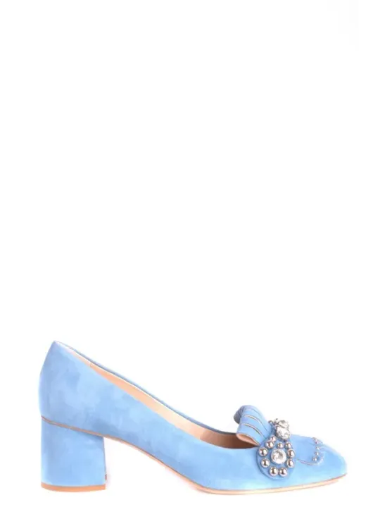 "Ninalilou High Heels im Sale | Ninalilou PlateauPumps Azurblau mit Strass und Wildleder online kaufen"|Planet-Deluxe