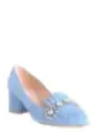 "Ninalilou High Heels im Sale | Ninalilou PlateauPumps Azurblau mit Strass und Wildleder online kaufen"|Planet-Deluxe