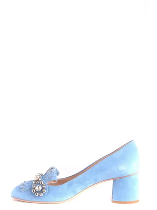 "Ninalilou High Heels im Sale | Ninalilou PlateauPumps Azurblau mit Strass und Wildleder online kaufen"|Planet-Deluxe