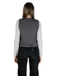"Only Westen im Sale | "ONLY Damen Gilet - Graue Herbst/Winter Weste mit V-Ausschnitt und Knopfverschluss" online kaufen"|Planet-Deluxe
