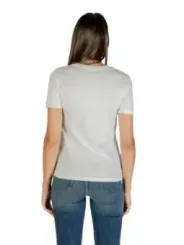 "Only T-Shirts im Sale | Only Damen TShirt Weiss Kurzarm Rundhals Herbst Winter 100Prozent Baumwolle online kaufen"|Planet-Deluxe