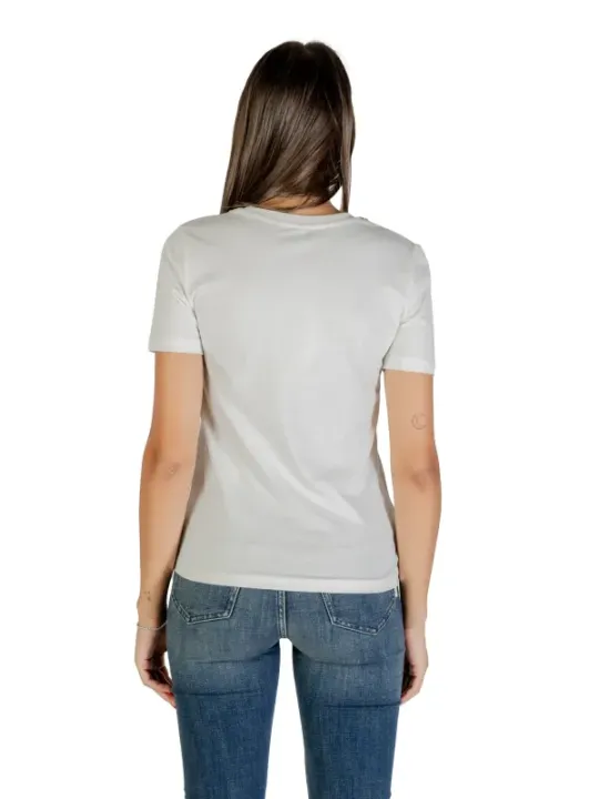 "Only T-Shirts im Sale | Only Damen TShirt Weiss Kurzarm Rundhals Herbst Winter 100Prozent Baumwolle online kaufen"|Planet-Deluxe