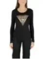"Guess T-Shirts im Sale | GUESS Damen Langarmshirt Schwarz mit Print - Herbst/Winter Kollektion online kaufen"|Planet-Deluxe
