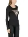 "Guess T-Shirts im Sale | GUESS Damen Langarmshirt Schwarz mit Print - Herbst/Winter Kollektion online kaufen"|Planet-Deluxe