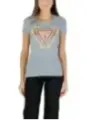 "Guess T-Shirts im Sale | GUESS Damen T-Shirt Azurblau mit Print – Herbst/Winter Kollektion online kaufen"|Planet-Deluxe