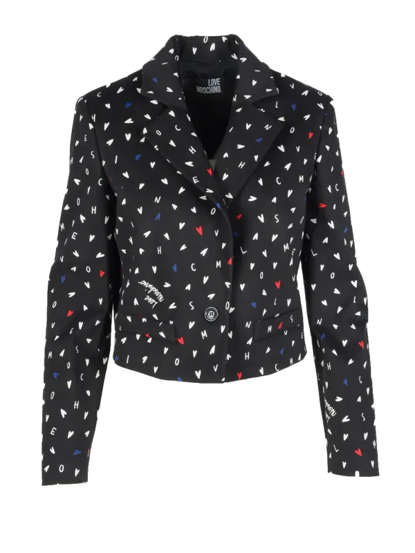 Schwarzer Moschino Blazer mit Muster Schwarzer Moschino Blazer mit Muster