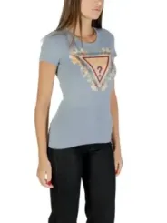 "Guess T-Shirts im Sale | GUESS Damen T-Shirt Azurblau mit Print – Herbst/Winter Kollektion online kaufen"|Planet-Deluxe