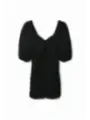 Schwarzes Punktmuster kurzes Rüschenkleid Desigual