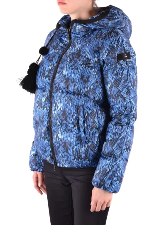 "Peuterey Jacken im Sale | Peuterey Damenjacke - Bunte Herbst/Winter Daunenjacke mit Kapuze und Reißverschluss, Blau online kaufen"|Planet-Deluxe