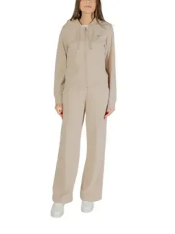EA7 Damen Kapuzenanzug Beige - Herbst/Winter, Reißverschluss