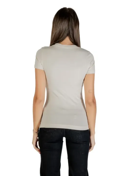 "Guess T-Shirts im Sale | Herbst/Winter Damen T-Shirt von Guess in Beige mit Print - Kurzarm, Rundhalsausschnitt - Artikelcode: W5YI08 J1314 - 95% Baumwol online kaufen"|Planet-Deluxe