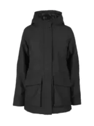 Schwarze wasserdichte Damen Parka Jacke