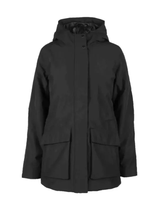 Schwarze wasserdichte Damen Parka Jacke
