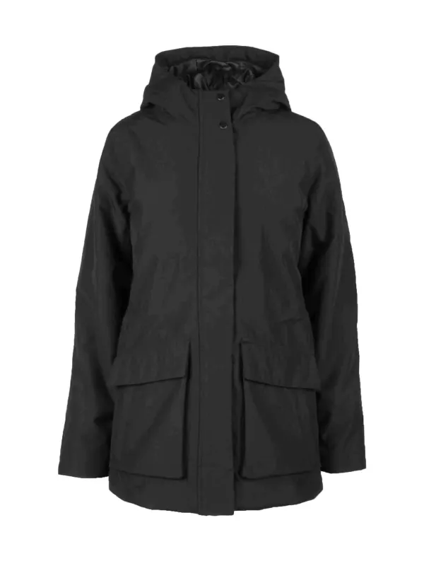 Schwarze wasserdichte Damen Parka Jacke Schwarze wasserdichte Damen Parka Jacke