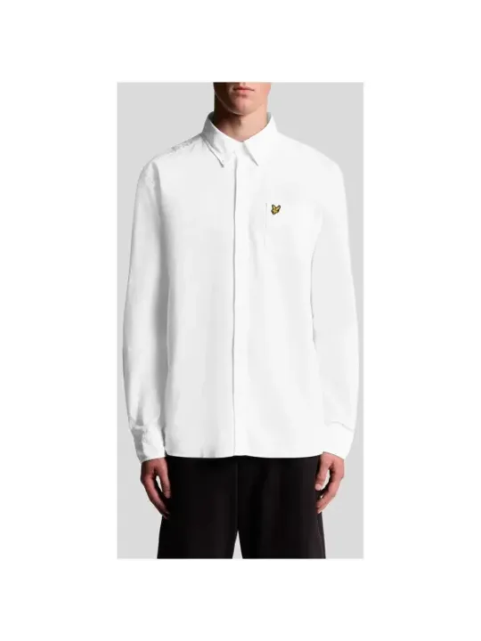"Lyle & Scott Hemden im Sale | Lyle & Scott Herrenhemd Herbst/Winter – Klassisches Weiß, Langarm, 100% Baumwolle, Elegantes Design mit Brusttasche (Artikelc online kaufen"|Planet-Deluxe