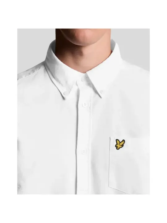 "Lyle & Scott Hemden im Sale | Lyle & Scott Herrenhemd Herbst/Winter – Klassisches Weiß, Langarm, 100% Baumwolle, Elegantes Design mit Brusttasche (Artikelc online kaufen"|Planet-Deluxe