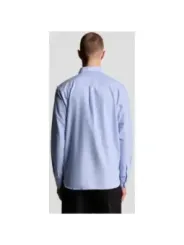 "Lyle & Scott Hemden im Sale | Lyle & Scott Herrenhemd - Klassisches Azurblau für Herbst/Winter, 100% Baumwolle, Langarm mit Knopfleiste und Einzeltasche (Art online kaufen"|Planet-Deluxe