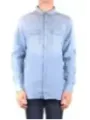 "Pierre Balmain Hemden im Sale | Pierre Balmain Herrenhemd – Azurblaues Baumwollhemd mit Klassischem Kragen und Vordertaschen für Frühling/Sommer online kaufen"|Planet-Deluxe