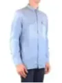 "Pierre Balmain Hemden im Sale | Pierre Balmain Herrenhemd – Azurblaues Baumwollhemd mit Klassischem Kragen und Vordertaschen für Frühling/Sommer online kaufen"|Planet-Deluxe