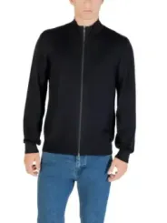 "Armani Exchange Pullover im Sale | Armani Exchange Herrenpullover mit Reißverschluss – Blau, Herbst/Winter Kollektion, Hochgeschlossener Kragen, Langarm (Artike online kaufen"|Planet-Deluxe