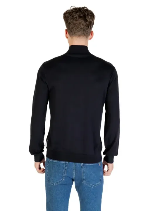 "Armani Exchange Pullover im Sale | Armani Exchange Herrenpullover mit Reißverschluss – Blau, Herbst/Winter Kollektion, Hochgeschlossener Kragen, Langarm (Artike online kaufen"|Planet-Deluxe