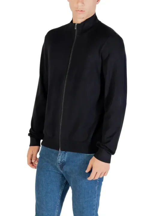 "Armani Exchange Pullover im Sale | Armani Exchange Herrenpullover mit Reißverschluss – Blau, Herbst/Winter Kollektion, Hochgeschlossener Kragen, Langarm (Artike online kaufen"|Planet-Deluxe