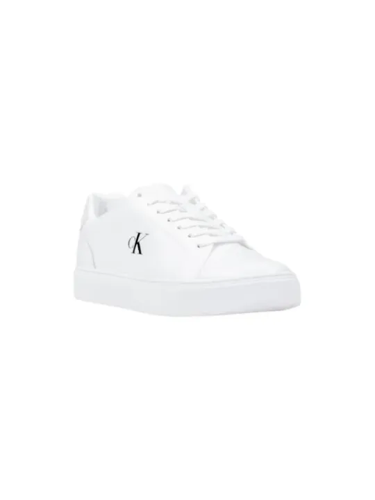 "Calvin Klein Sneakers im Sale | Calvin Klein Herren-Sneaker Herbst/Winter - Weiße Schnürsneaker aus Kunstleder (Artikelcode: YM0YM01435) online kaufen"|Planet-Deluxe