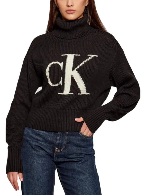 "Calvin Klein Jeans Pullover im Sale | Calvin Klein Jeans - Calvin Klein Jeans Maglia Donna online kaufen"|Planet-Deluxe