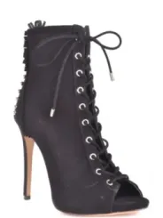 "Ninalilou Stiefel im Sale | Ninalilou Damen Stiefeletten Schwarz Wildleder Offen online kaufen"|Planet-Deluxe