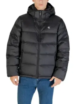 Calvin Klein Herren Winterjacke mit Kapuze Schwarz
