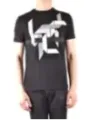 "Neil Barrett T-Shirts im Sale | Neil Barrett Herren TShirt Schwarz Druck Rundhals Kurzarm online kaufen"|Planet-Deluxe