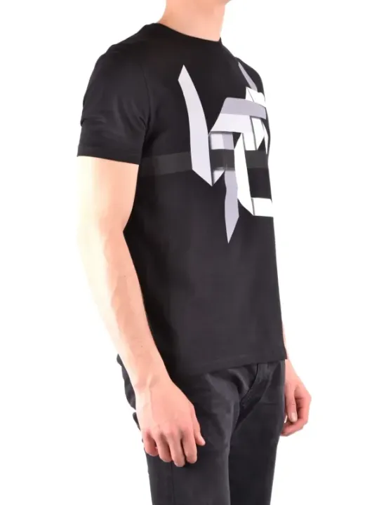"Neil Barrett T-Shirts im Sale | Neil Barrett Herren TShirt Schwarz Druck Rundhals Kurzarm online kaufen"|Planet-Deluxe