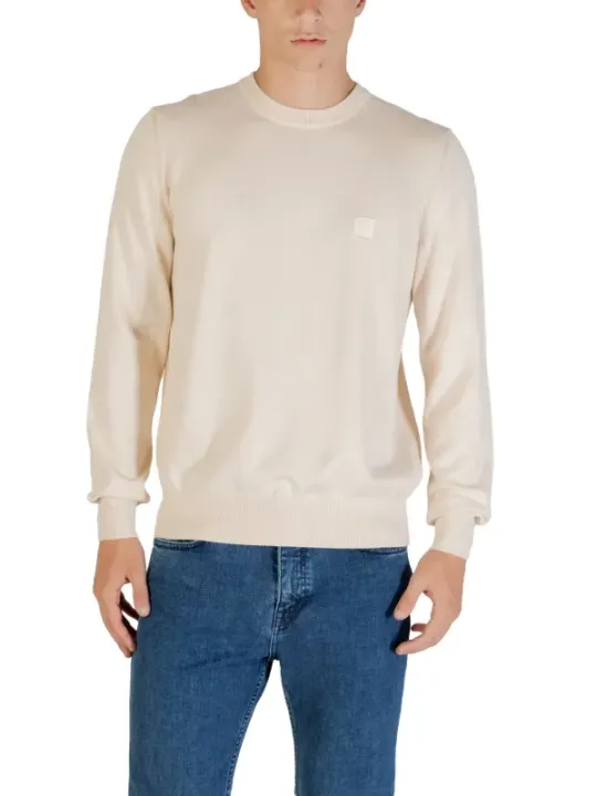 "Boss Pullover im Sale | Boss Herren Pullover Beige Herbst Winter Baumwolle online kaufen"|Planet-Deluxe