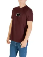 "Antony Morato T-Shirts im Sale | Antony Morato Herren T-Shirt Bordeaux Druck 100% Baumwolle online kaufen"|Planet-Deluxe