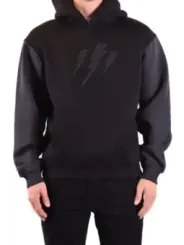 "Neil Barrett Sweatshirts im Sale | Neil Barrett Herren Fleece Hoodie Schwarz Herbst Winter online kaufen"|Planet-Deluxe