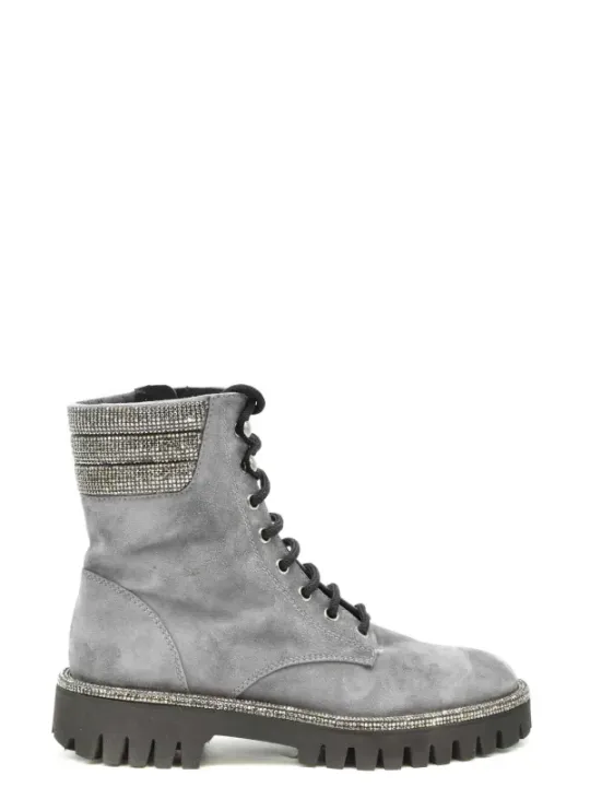 "Ninalilou Stiefel im Sale | Ninalilou Wildleder Strass Stiefeletten Grau Damen online kaufen"|Planet-Deluxe