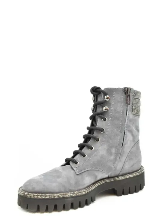 "Ninalilou Stiefel im Sale | Ninalilou Wildleder Strass Stiefeletten Grau Damen online kaufen"|Planet-Deluxe