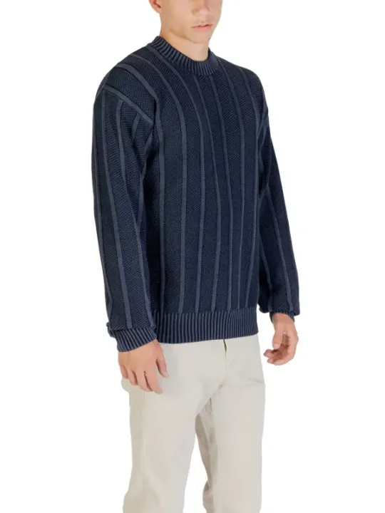 "Boss Pullover im Sale | Boss Herrenpullover Blau Rundhals Baumwolle Herbst Winter online kaufen"|Planet-Deluxe