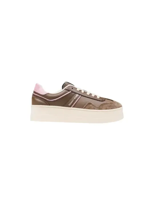 "Tommy Hilfiger Jeans Sneakers im Sale | Tommy Hilfiger Damen Plateau Sneakers Herbst Winter Braun online kaufen"|Planet-Deluxe