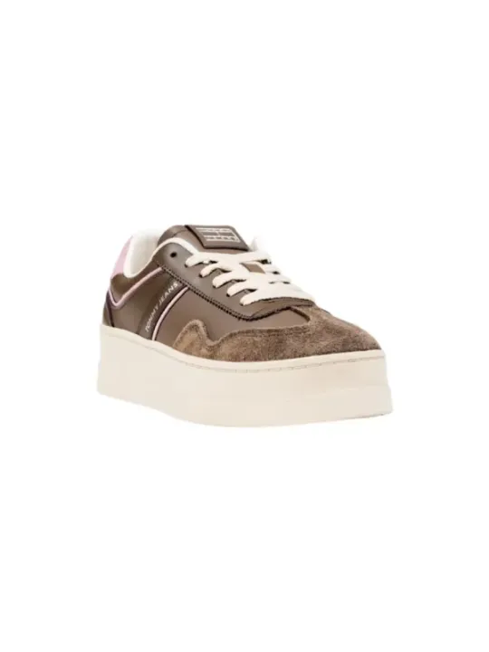 "Tommy Hilfiger Jeans Sneakers im Sale | Tommy Hilfiger Damen Plateau Sneakers Herbst Winter Braun online kaufen"|Planet-Deluxe