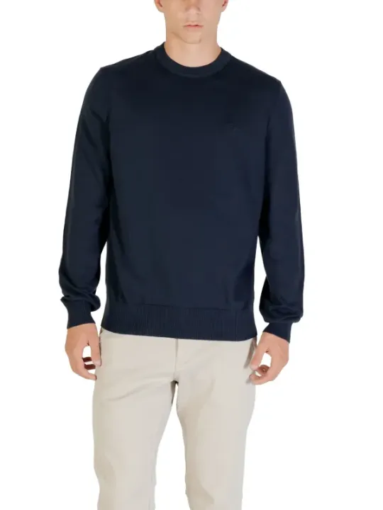 "Boss Pullover im Sale | Boss Herren Herbst-Winter Pullover Blau Rundhals 85% Baumwolle online kaufen"|Planet-Deluxe