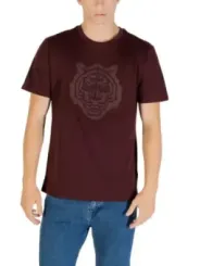 "Antony Morato T-Shirts im Sale | Antony Morato Herren Bordeaux Druck TShirt Herbst Winter online kaufen"|Planet-Deluxe