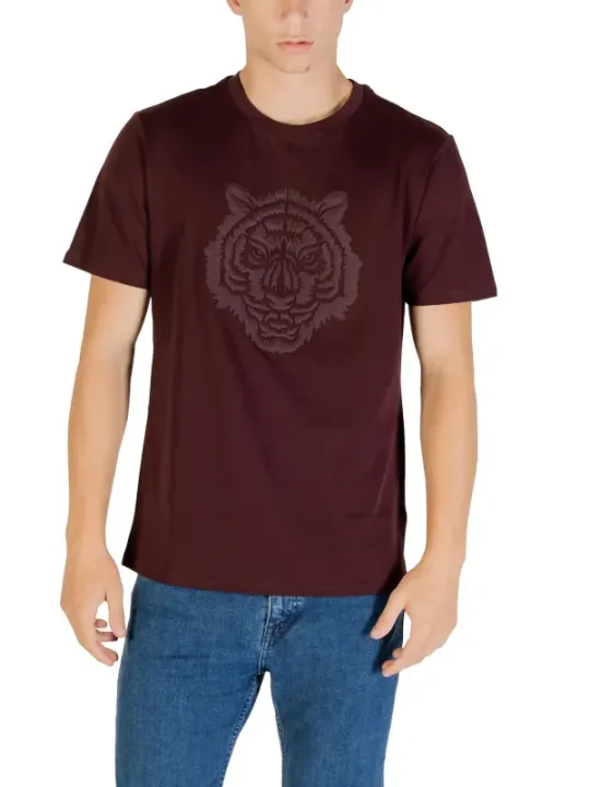 "Antony Morato T-Shirts im Sale | Antony Morato Herren Bordeaux Druck TShirt Herbst Winter online kaufen"|Planet-Deluxe