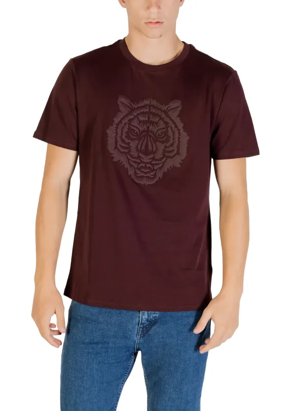 "Antony Morato T-Shirts im Sale | Antony Morato Herren Bordeaux Druck TShirt Herbst Winter online kaufen"|Planet-Deluxe